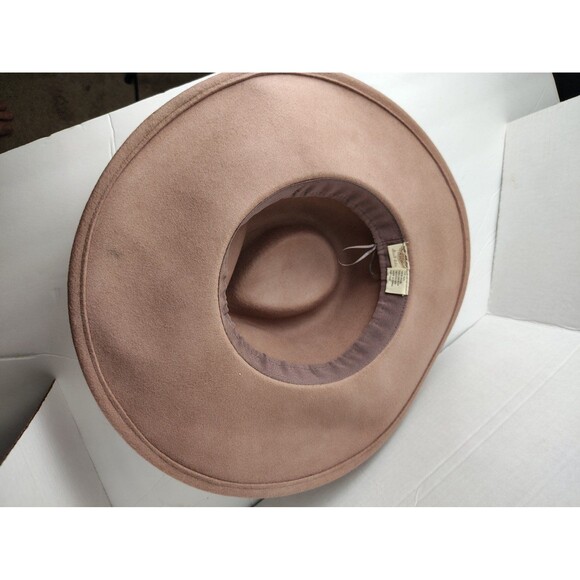 Wool Altar'd State Cowgirl Hat with Leather braided trim Pale Pink Cowgirlcore - Picture 5 of 12